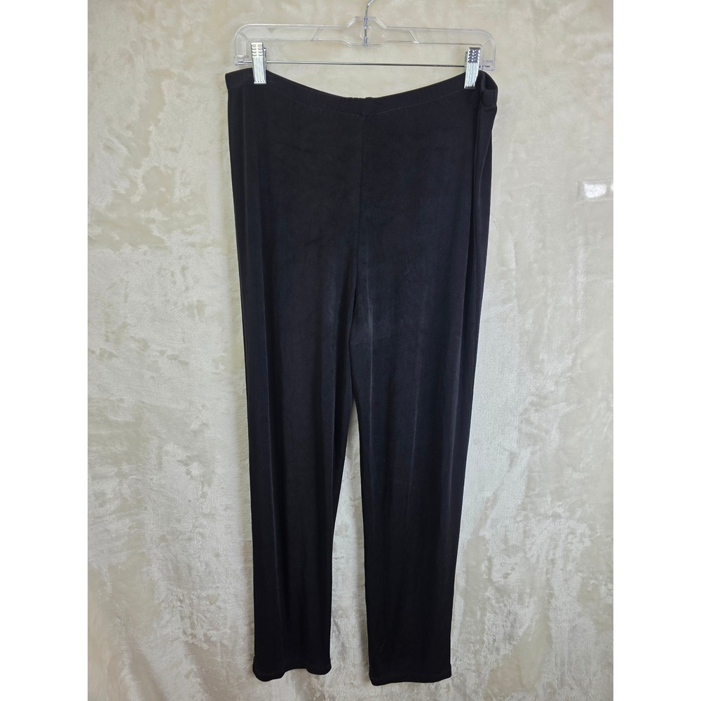Black Slinky Knit‎ Straight Leg Pants High Rise Elastic Waist Style 9601 Size 8